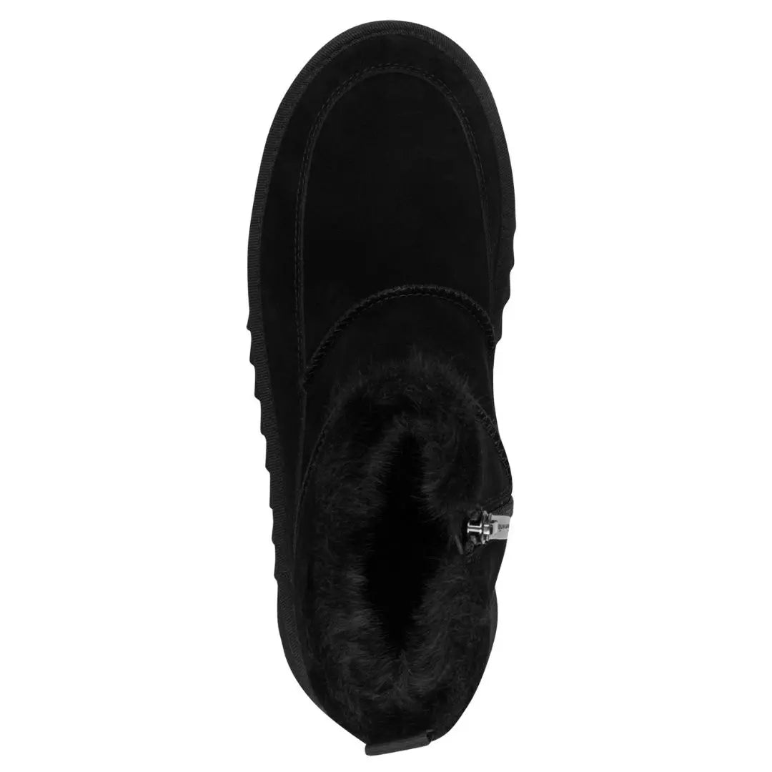 Women's boots natural suede black