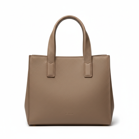 Structured leather tote bag